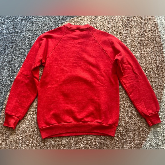 VTG Colorado Aspen Elk Tourist Sweatshirt Medium Red Vintage 80s 90s Black Ski - Picture 5 of 5